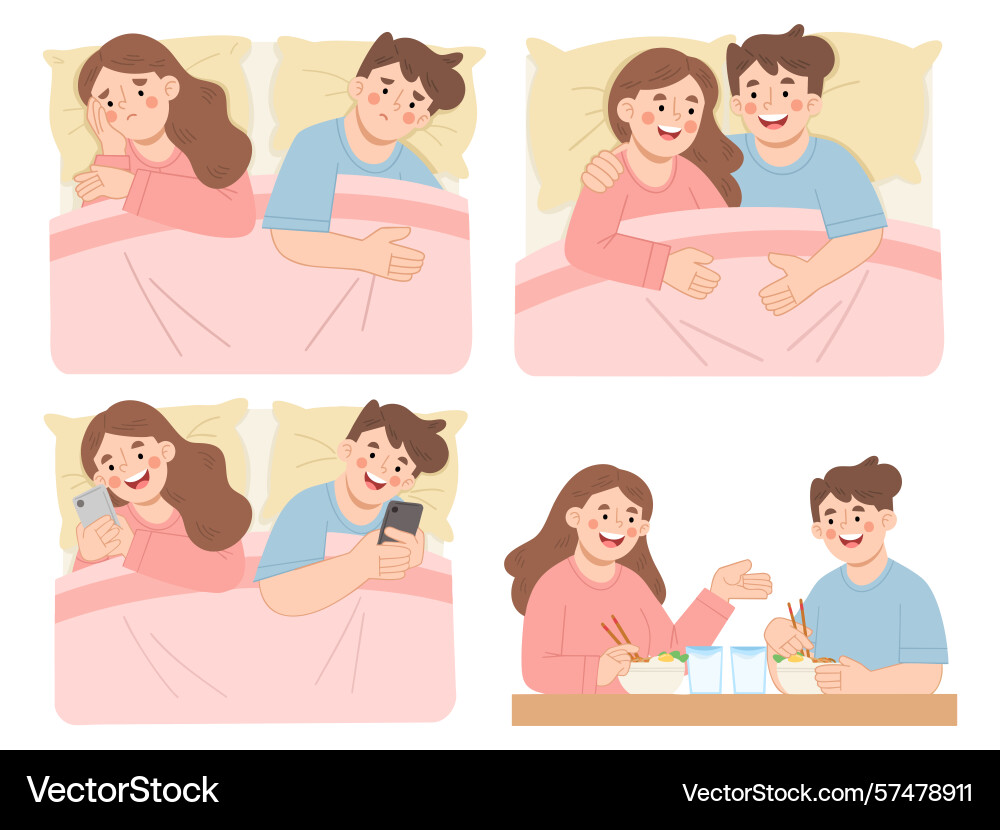 A set of couple expressions Vector Image