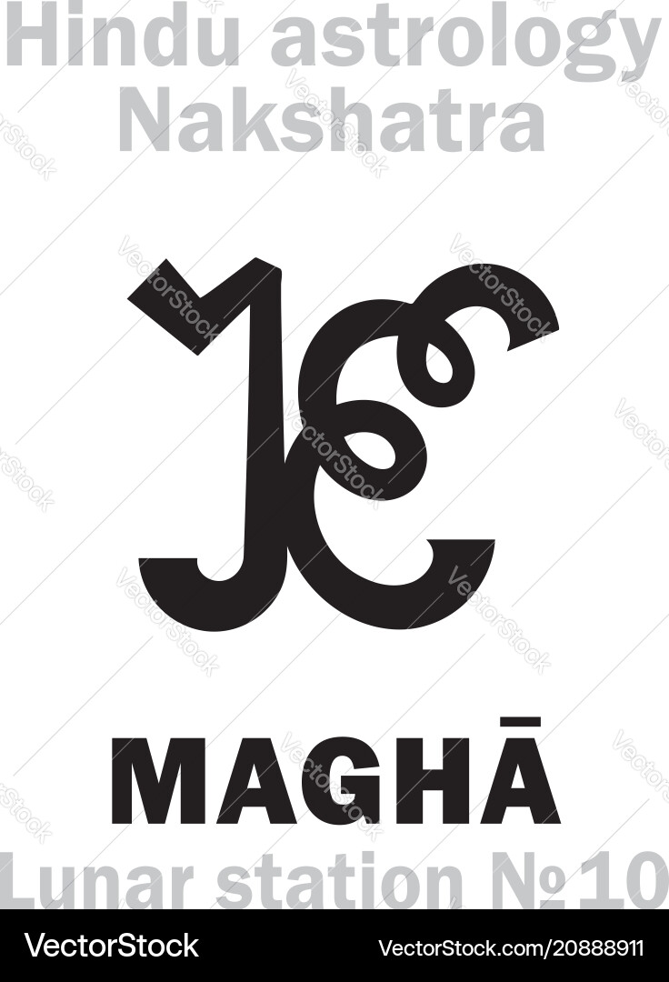 Astrology lunar station magha nakshatra Astrology lunar station magha nakshatra vector image