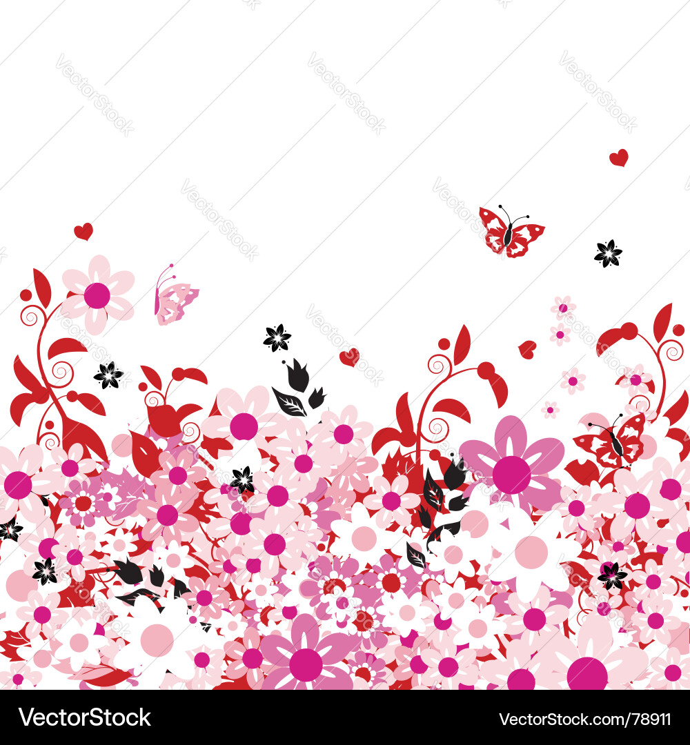Blumen Sommer Swirls Vektorbild