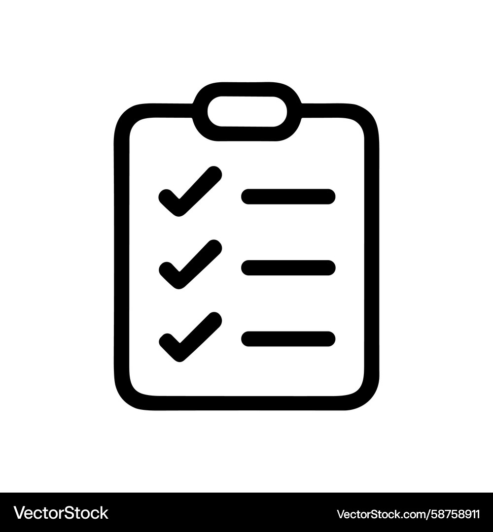 Checklist Icon - Clipboard mit Checkmarks Vektorbild