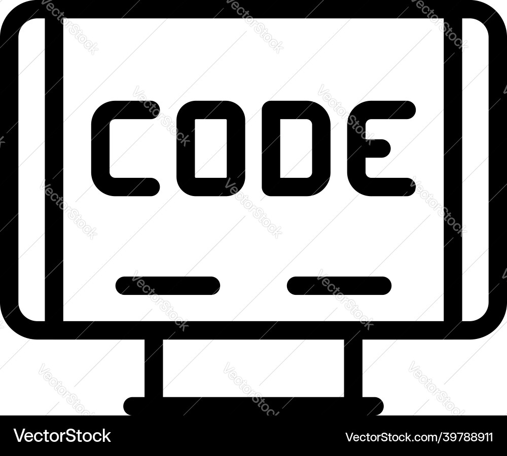 Cnc machine code icon outline work tool Cnc machine code icon outline work tool vector image