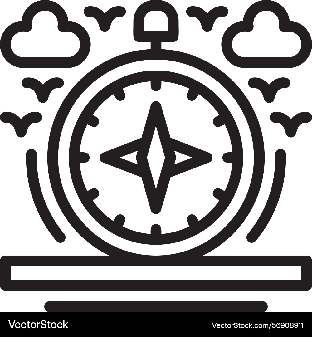 Compass linear style icon design vector image
