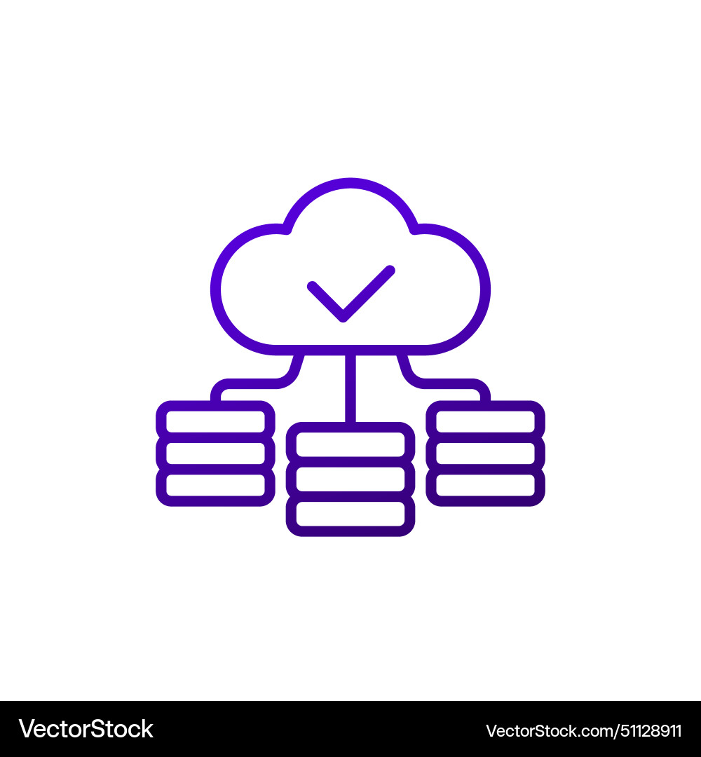 Infrastructure icon with a cloud line vector image