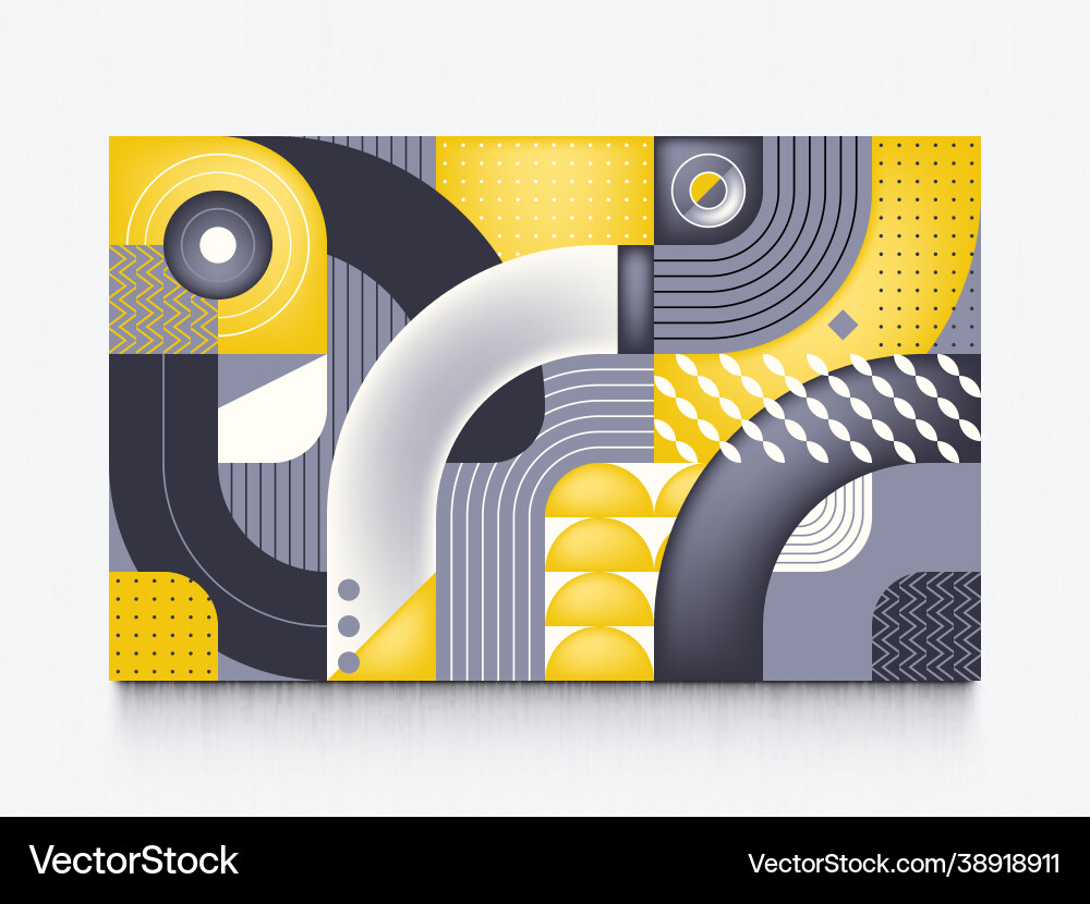 Minimal geometric shapes lines and dots pattern Vector Image