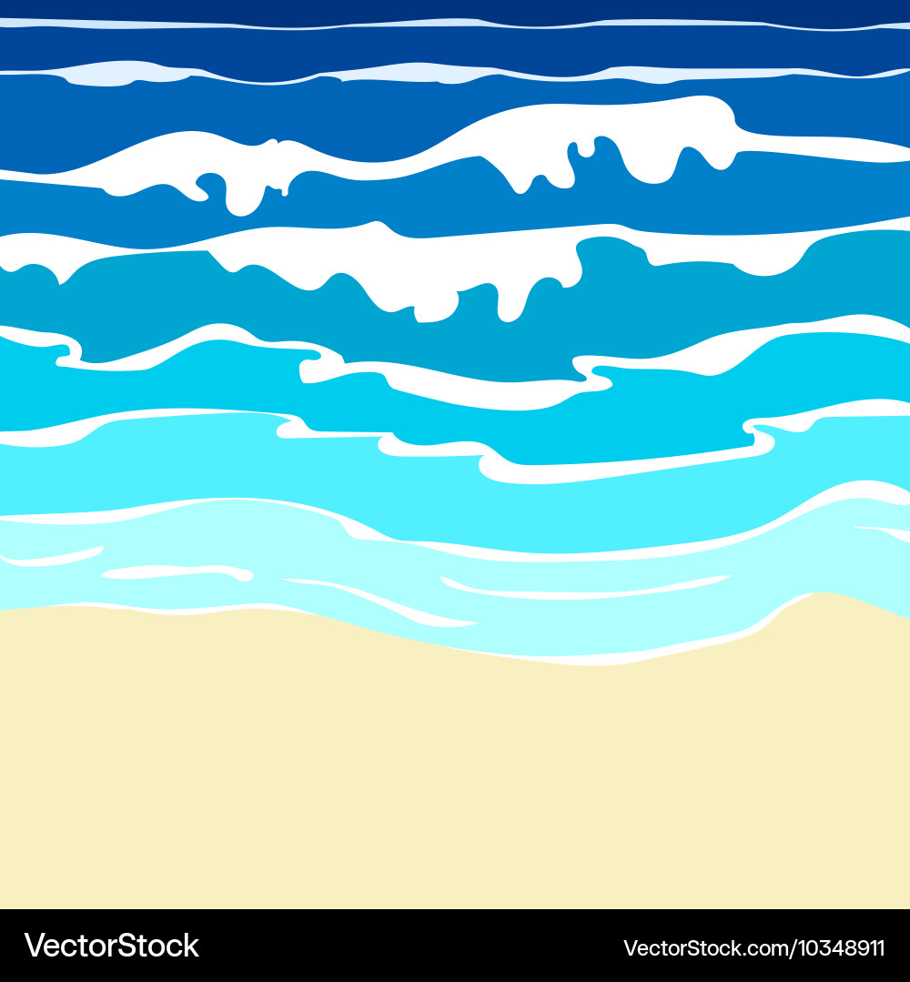 Ocean with waves Royalty Free Vector Image - VectorStock
