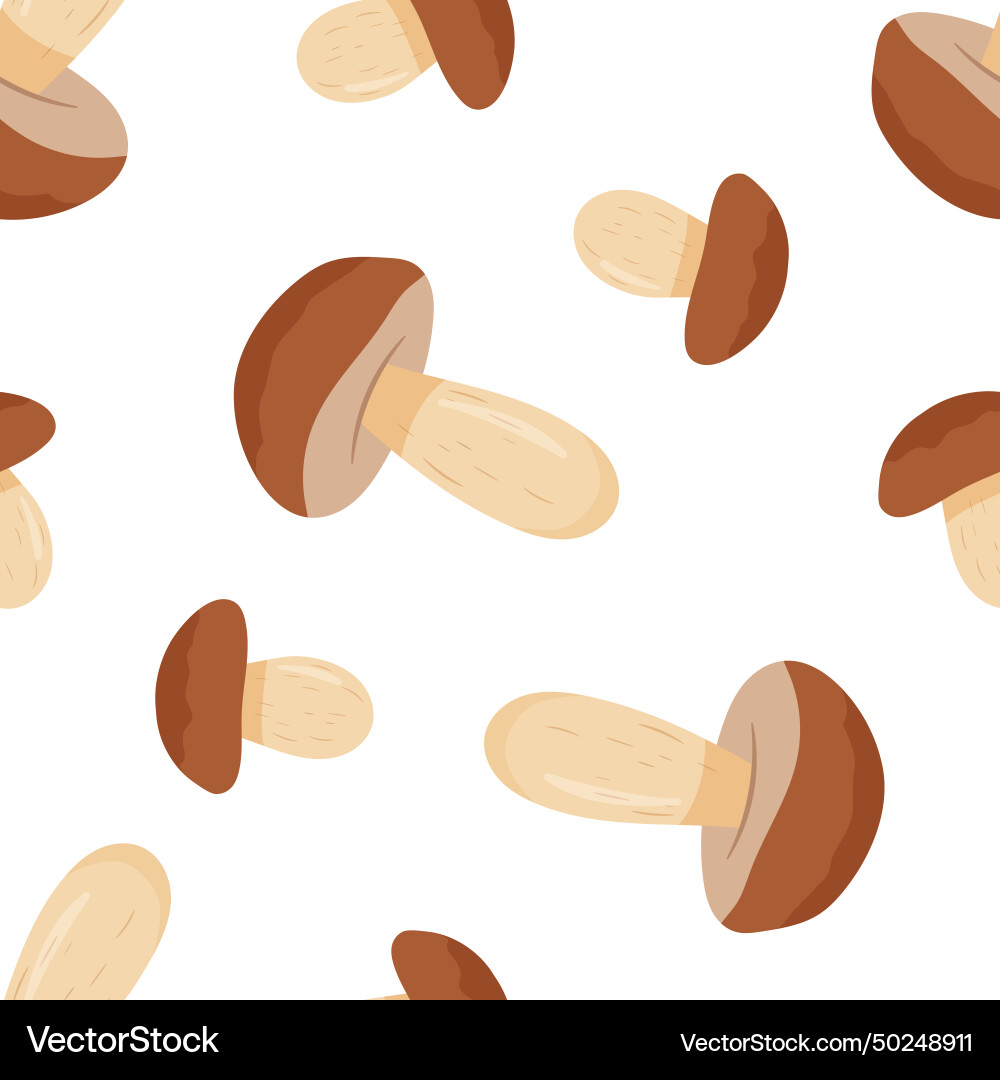 Seamless simple pattern with porcini mushroom Seamless simple pattern with porcini mushroom Vector Image