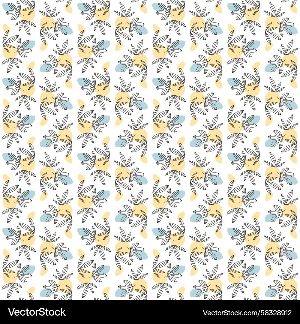 Abstract Leaf Seamless Pattern Vector Image