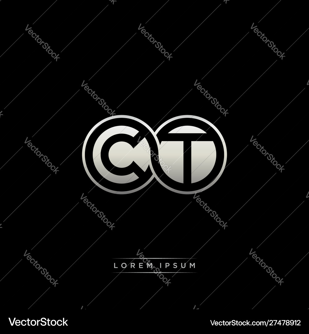 CT Monogram Initial Letter Logo Royalty Free Vector Image