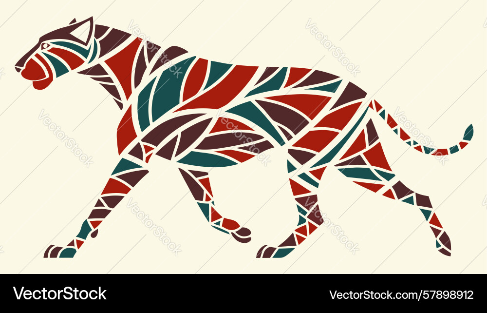 Geometric patterned leopard design generative ai Vector Image