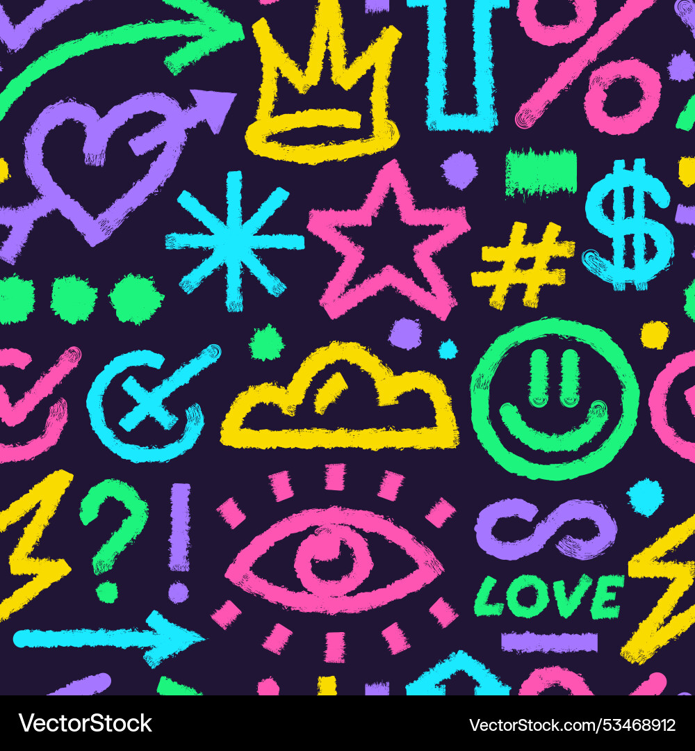 Grunge pattern naive shapes lines forms Vector Image