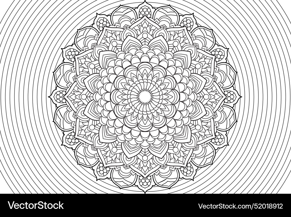 Mandala line art hand draw coloring page Mandala line art hand draw coloring page vector image
