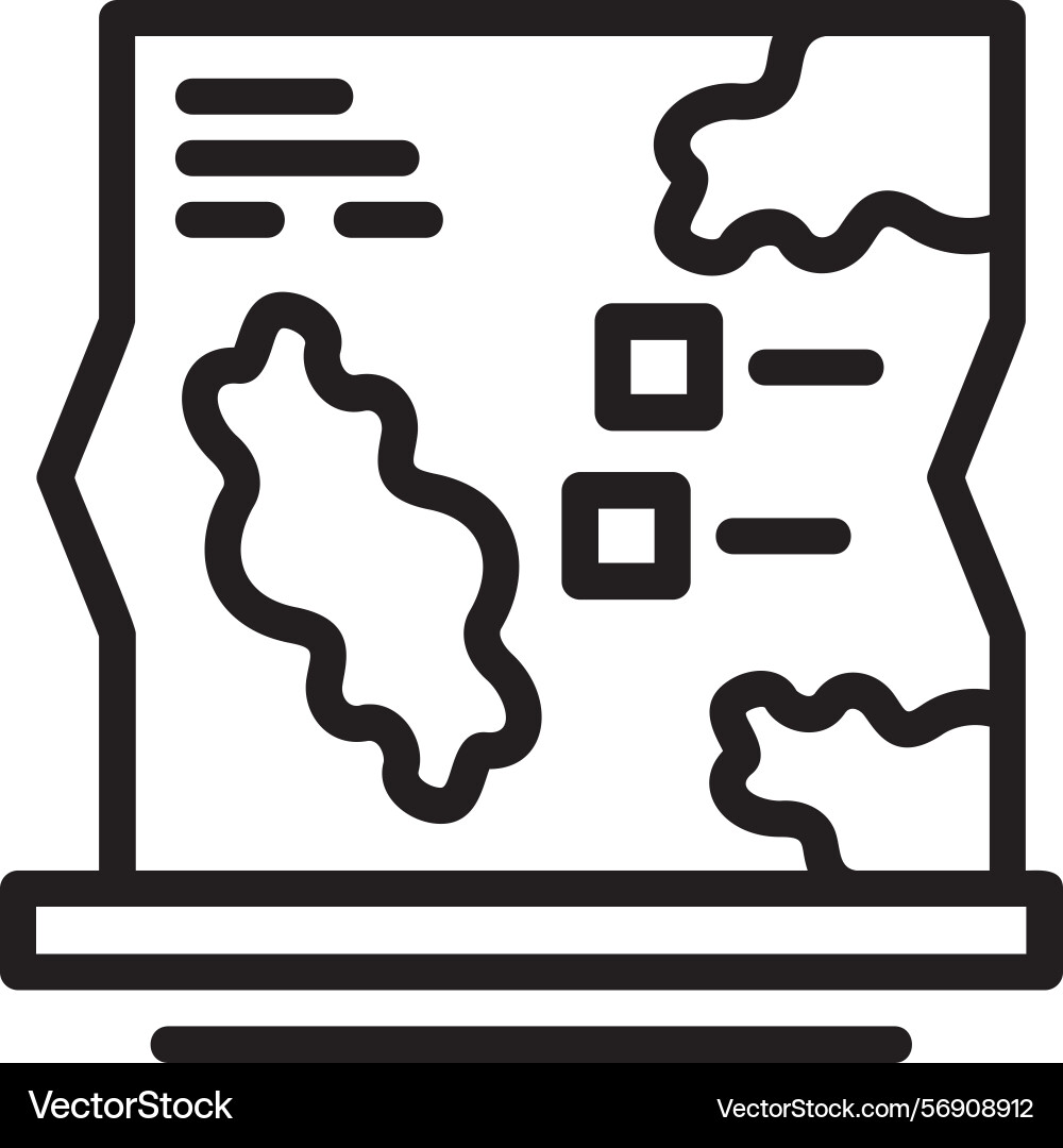 Map linear style icon design Vector Image