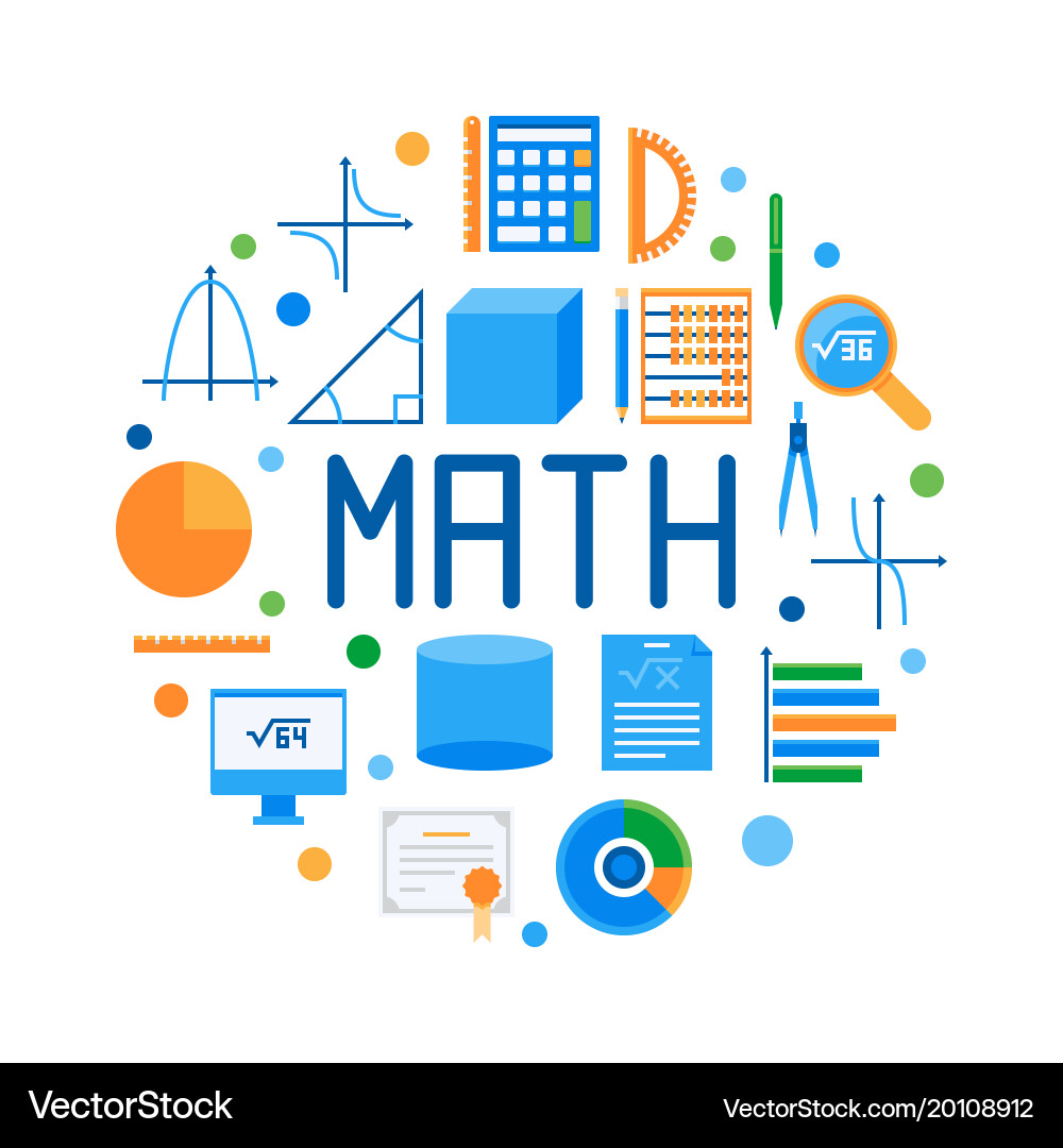 Math round flat modern Royalty Free Vector Image