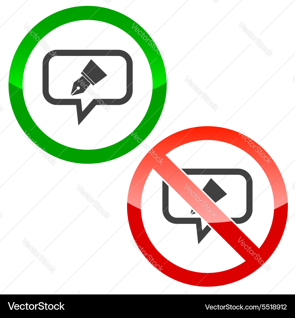 Pen nib message permission signs Vector Image