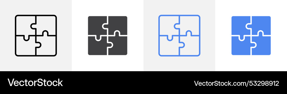 Puzzle icon set use for web ui or app Vector Image
