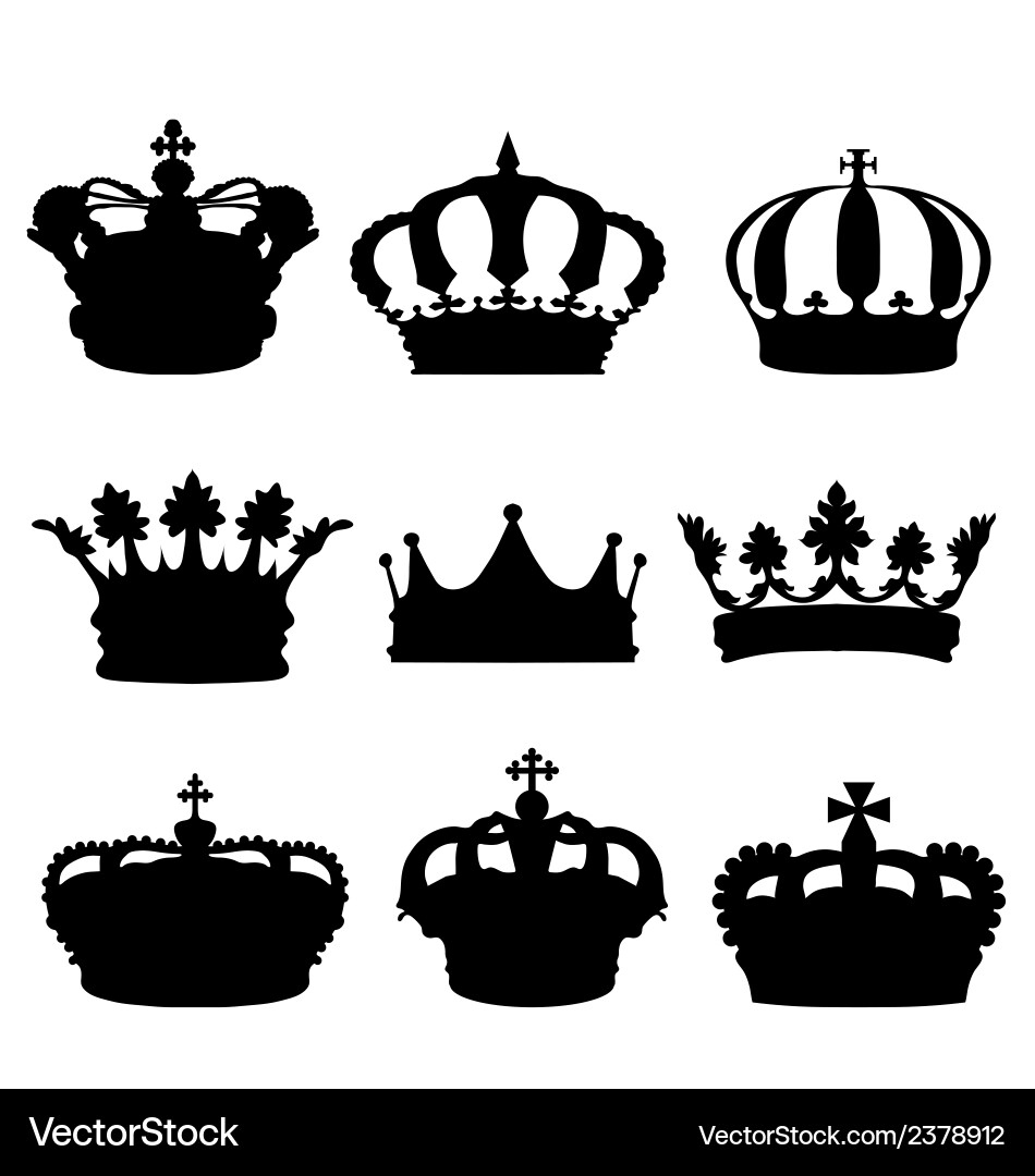 Royal Crown Silhouettes Vektorbild