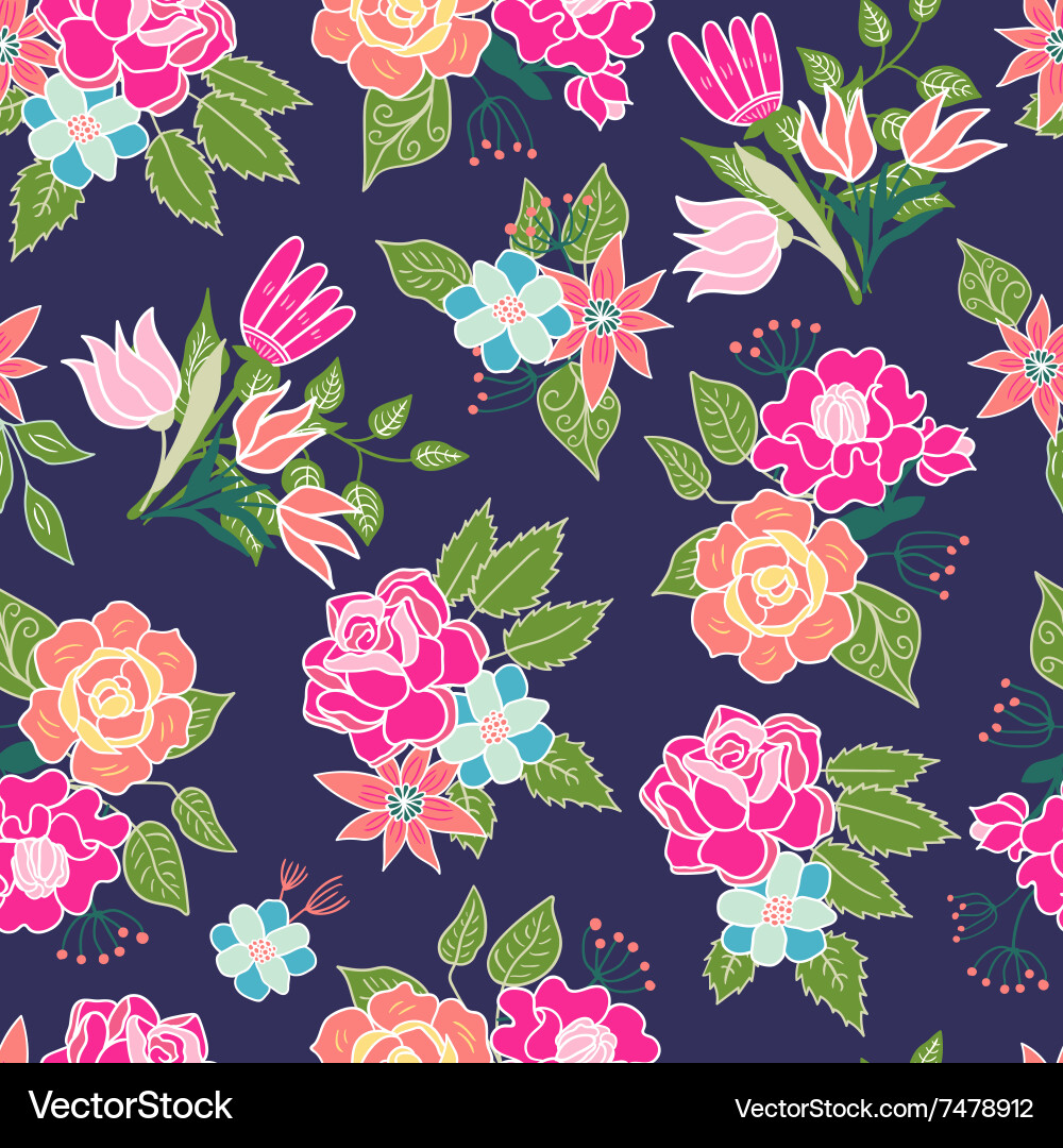 Seamless floral pattern background vector image