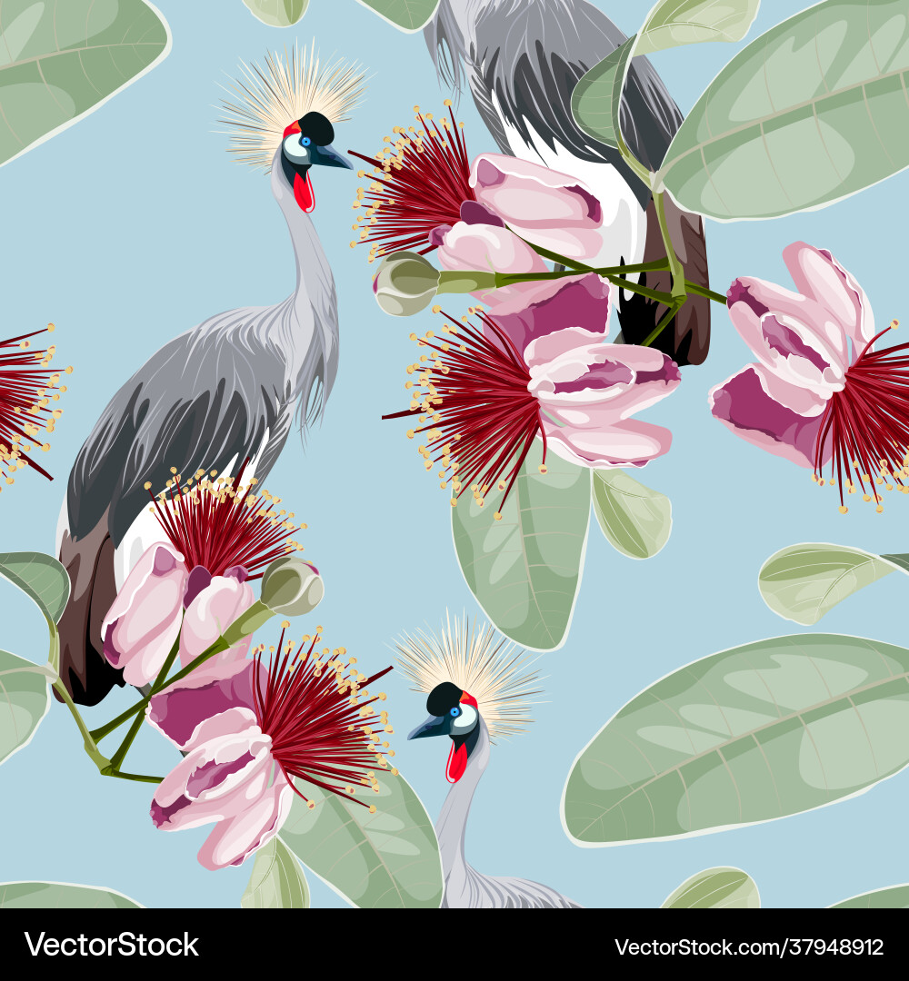 Seamless pattern background with feijoa and bird Seamless pattern background with feijoa and bird vector image