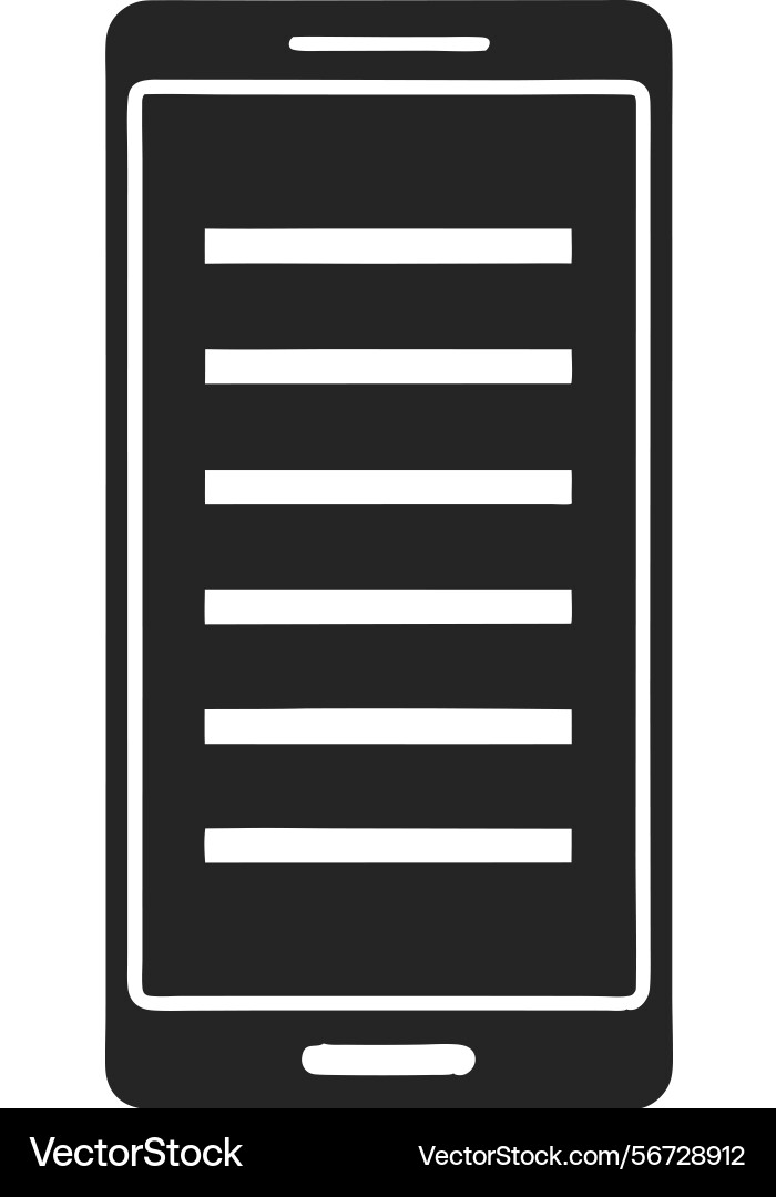 Smartphone reading screen displaying document vector image