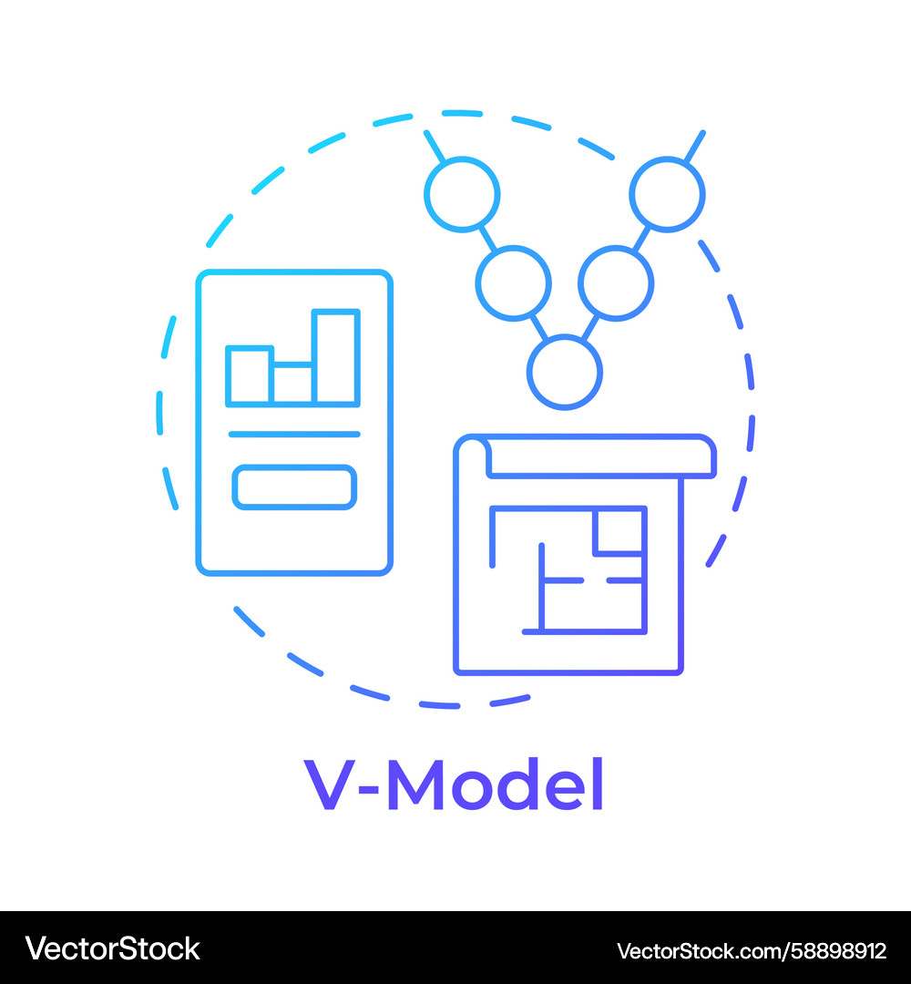 V-Model Data Binding Icon Vector Image