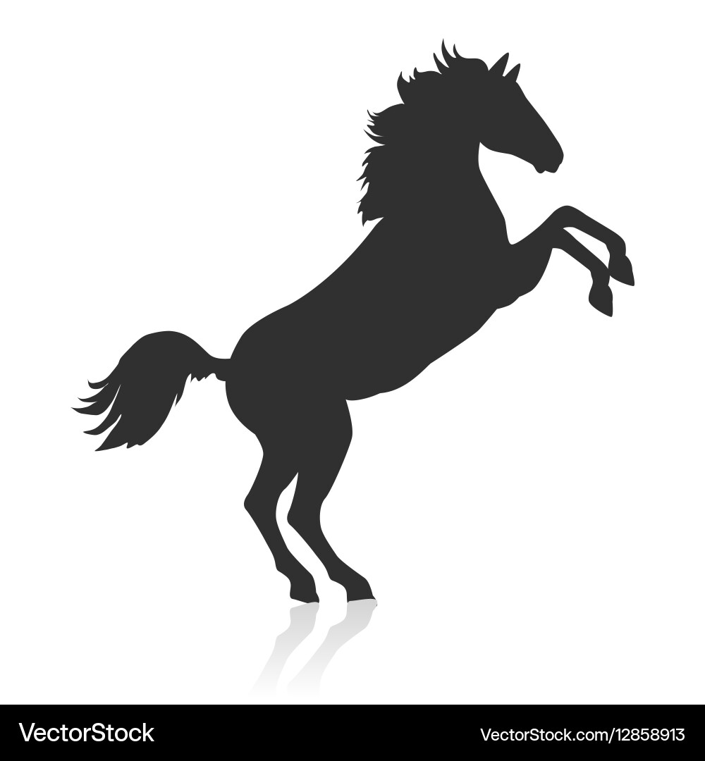 Black Rearing Horse Silhouette vector image
