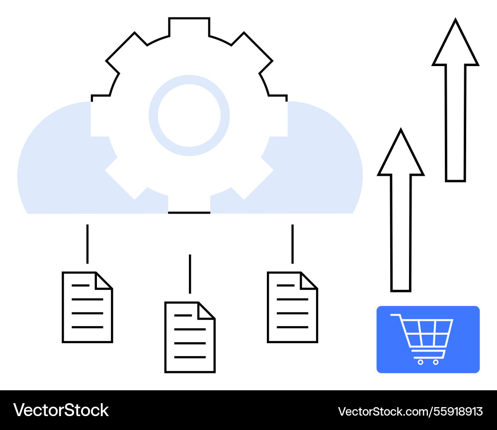 Cloud automation enhancing e-commerce document Cloud automation enhancing e-commerce document vector image