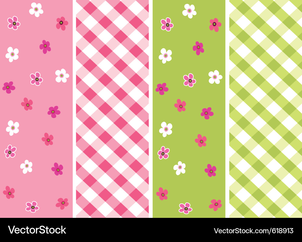 Gingham Fabric Patterns vector image