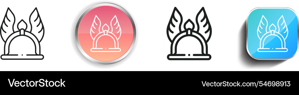 Helmet icon thin linear regular and button style Helmet icon thin linear regular and button style Vector Image