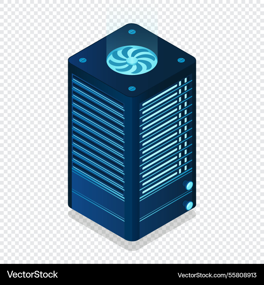 Isometric futuristic server database Isometric futuristic server database vector image