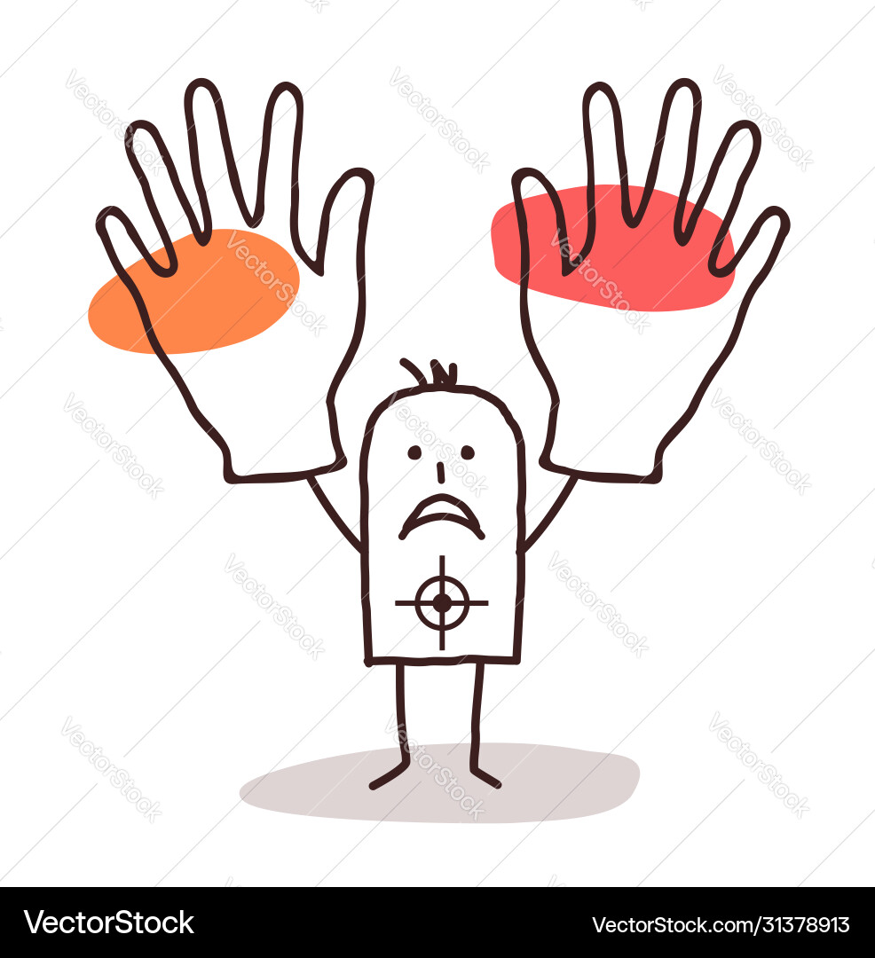 Man with target and hands up vector image