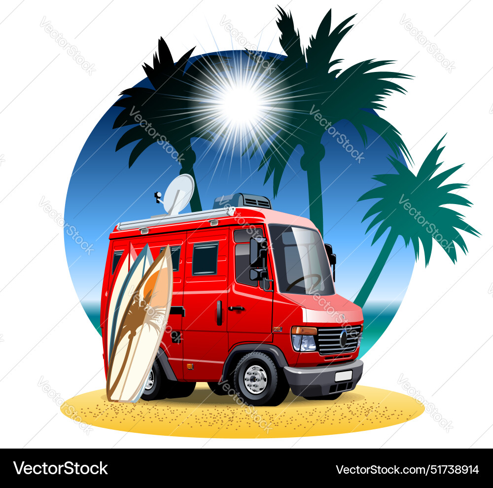 Cartoon camper van Royalty Free Vector Image - VectorStock