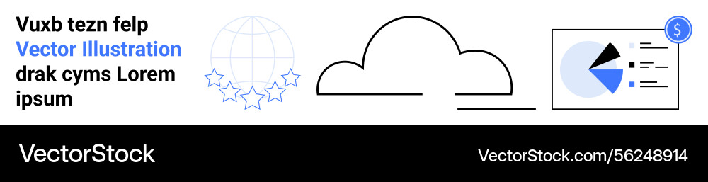 Data cloud storage with charts global network Data cloud storage with charts global network vector image