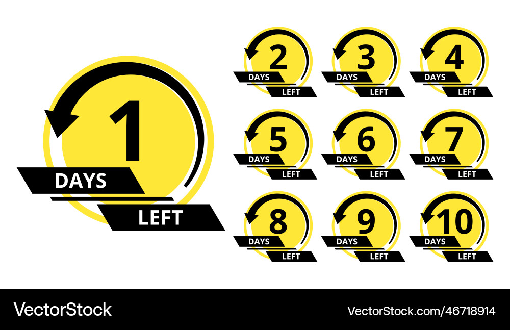 Days Remaining Countdown Timer vector image