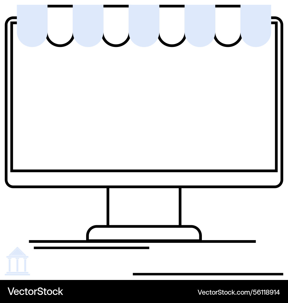 E-commerce website concept with computer screen E-commerce website concept with computer screen vector image