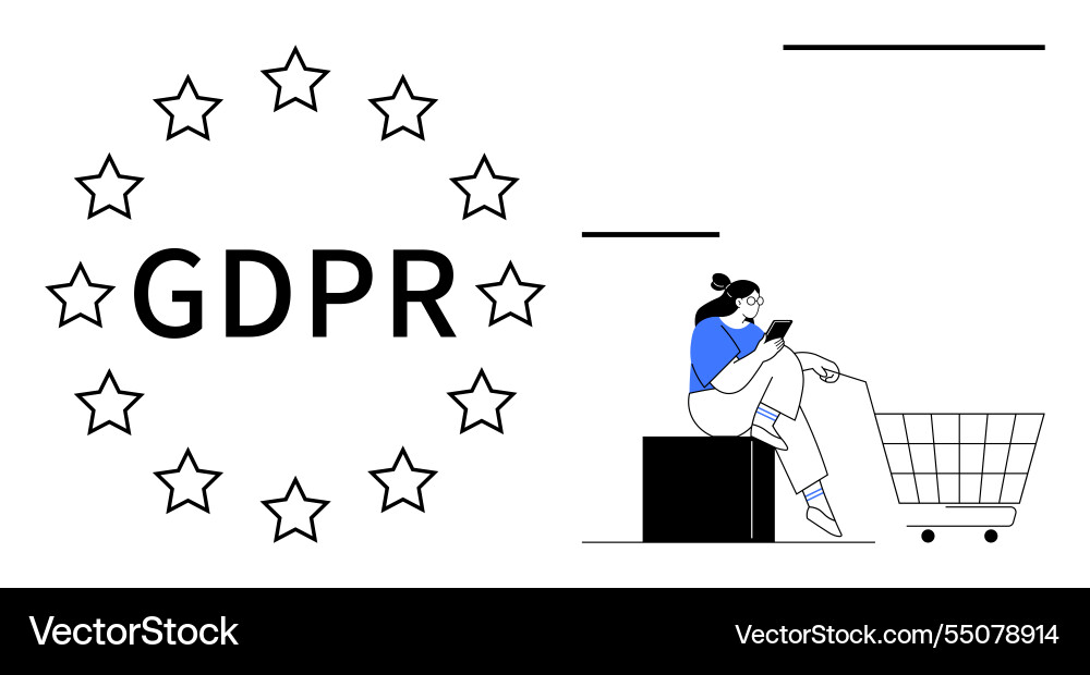 Gdpr compliance in e-commerce simplifying data Gdpr compliance in e-commerce simplifying data Vector Image