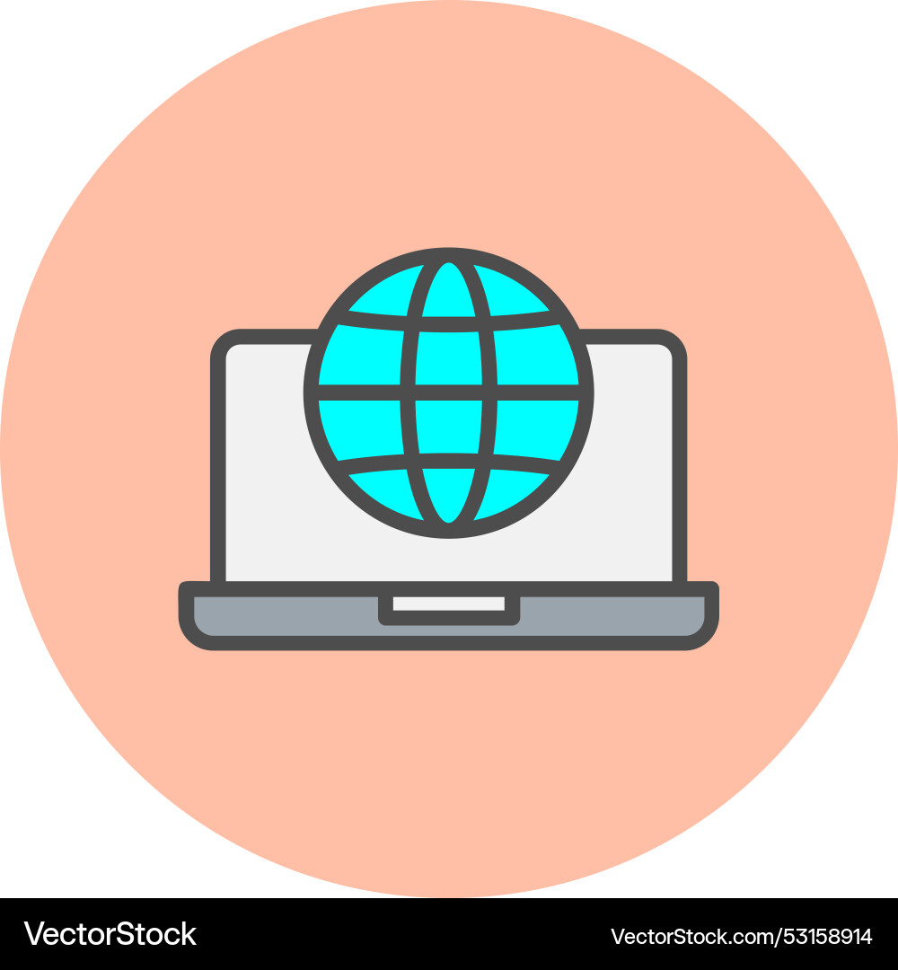 Line Circle Web Icon Vector Image