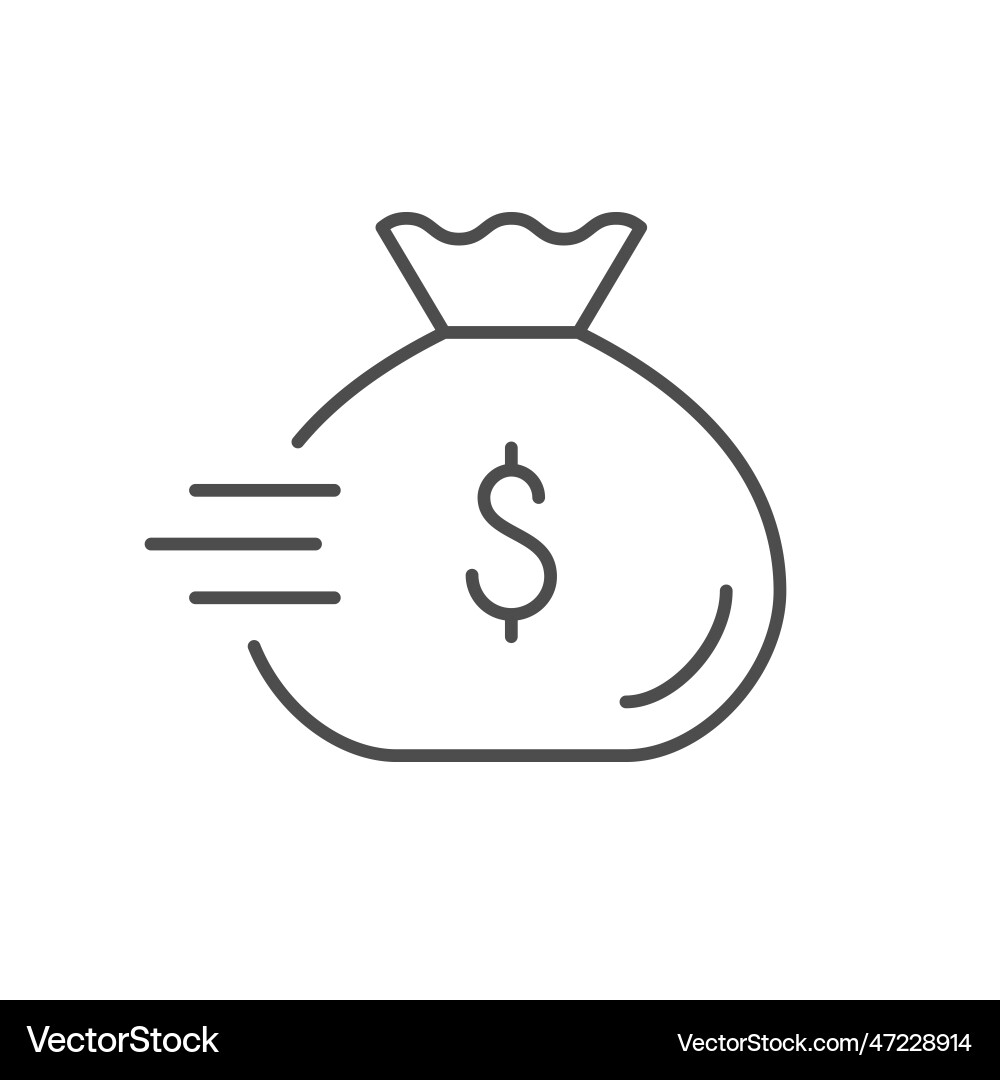 Sending money line outline icon vector image