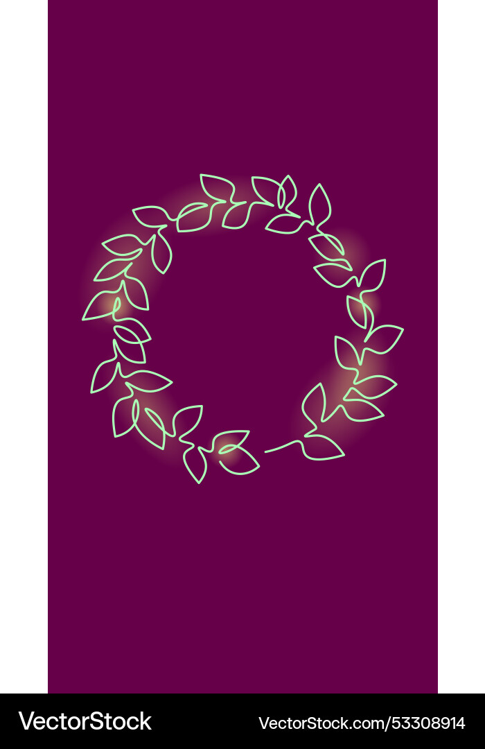 Single continuous line flower circle frame hand Single continuous line flower circle frame hand Vector Image