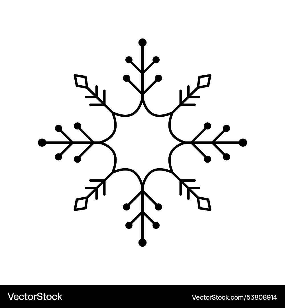 Snowflake for snow design and pattern black line Snowflake for snow design and pattern black line vector image