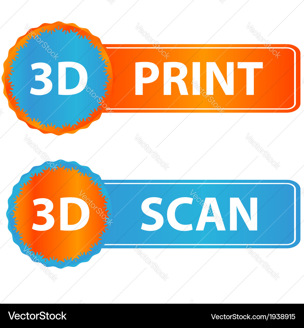 3d print and scan icons Vector Image