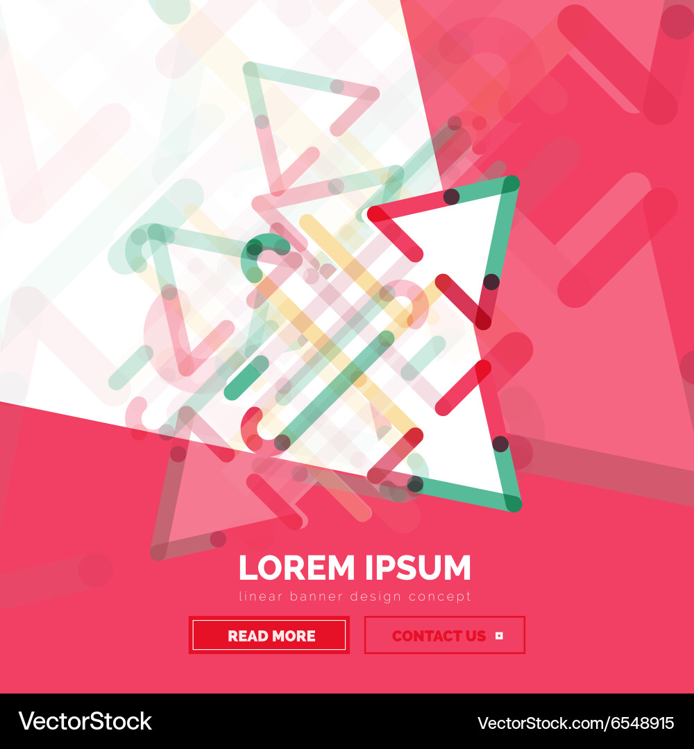 Abstract banner template with arrows linear Vector Image