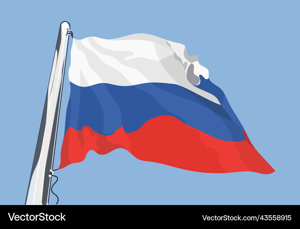 Flagge der Russenweberei im Wind Flagge der Russenweberei im Wind vektorbild