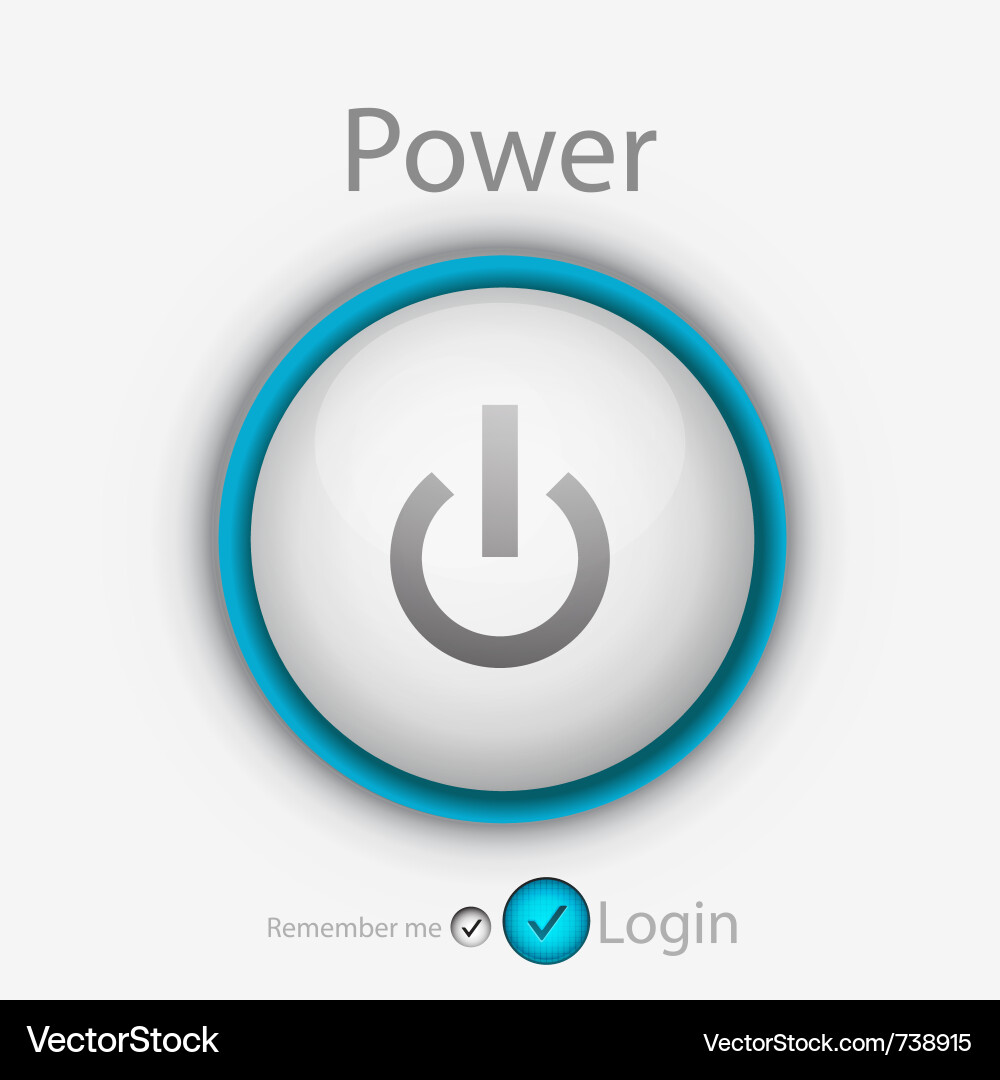 Power Button Login Icon vector image