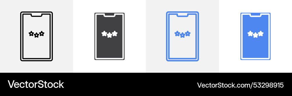 Rating in phone icon set use for web ui or app Rating in phone icon set use for web ui or app Vector Image