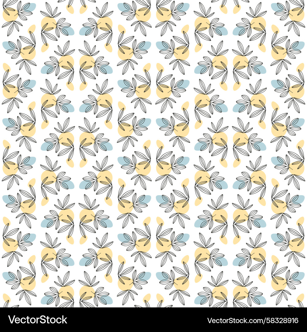 Abstract Leaf Seamless Pattern Vector Image