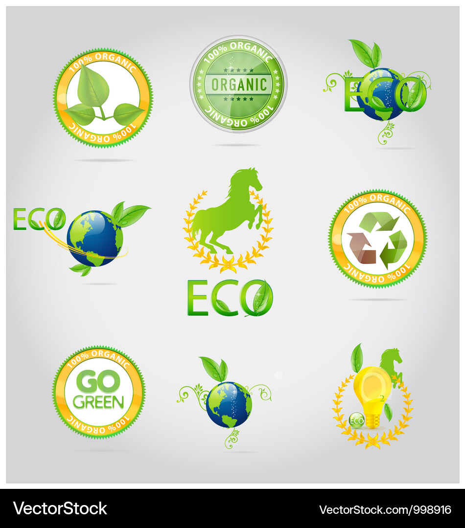Abstract nature symbols and emblems set Vector Image