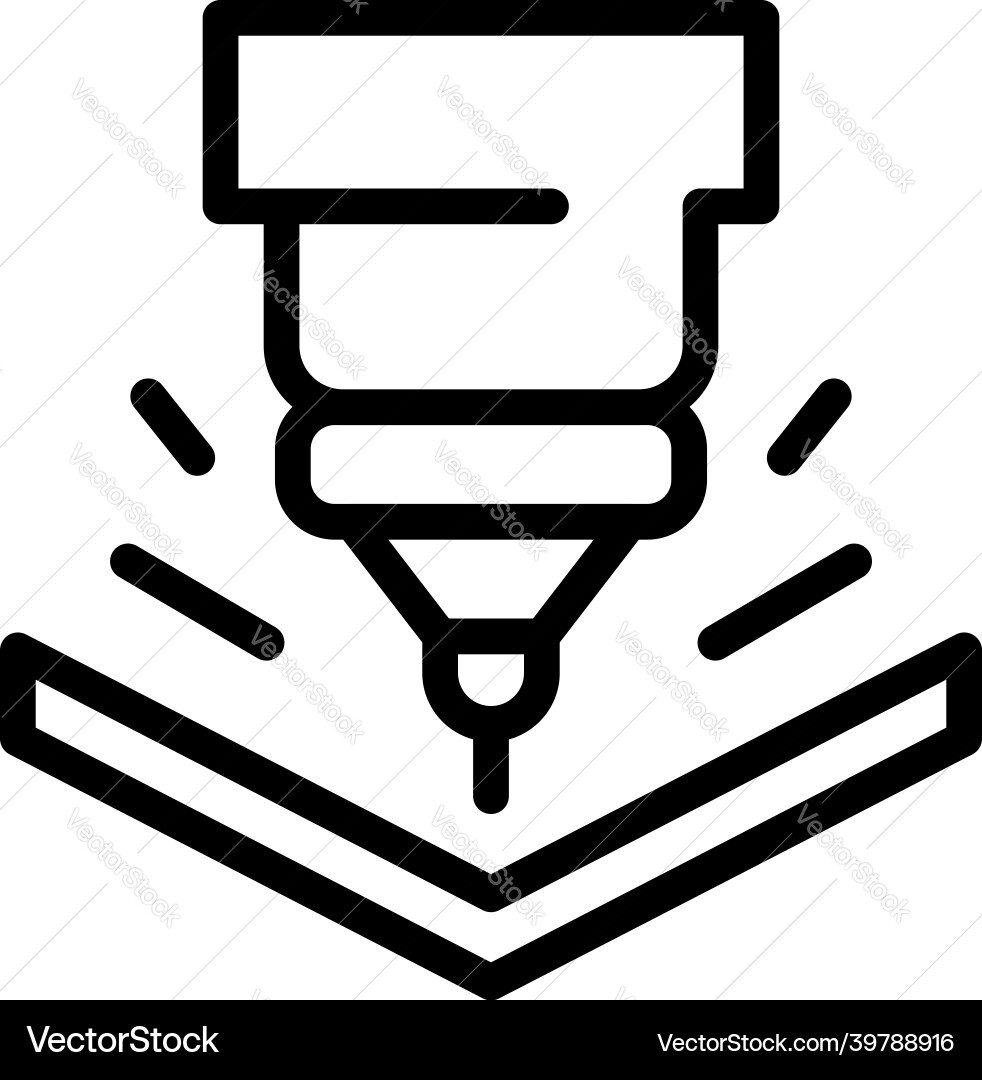 Cnc machine process icon outline lathe Cnc machine process icon outline lathe vector image