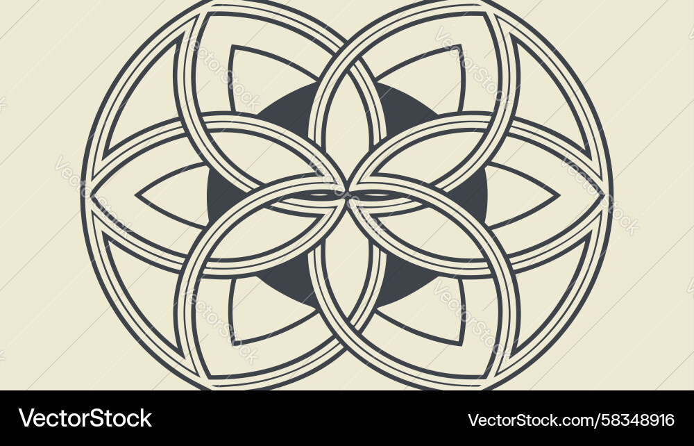 Complex Interlocking Circles - Abstract Pattern Vector Image