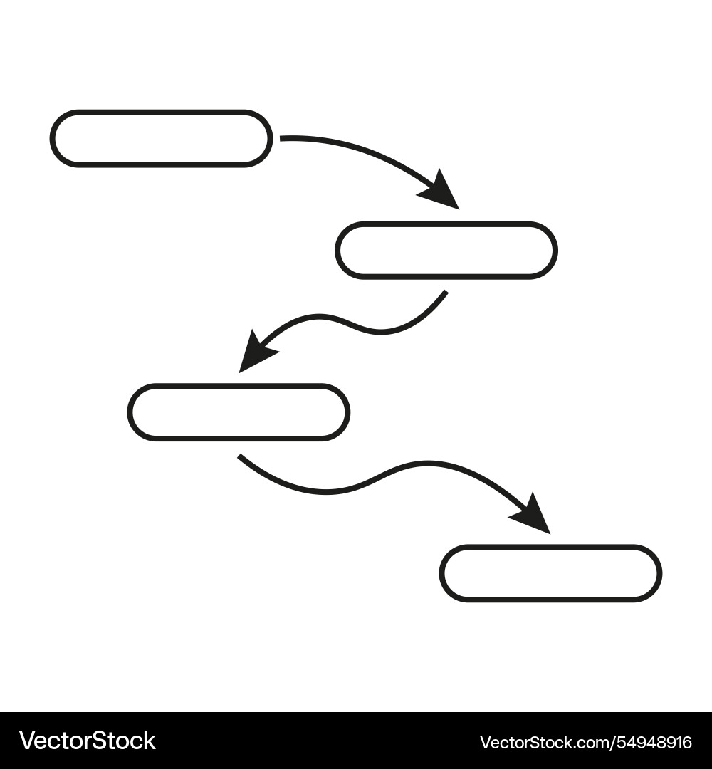 Flowchart shapes arrow connection lines abstract vector image