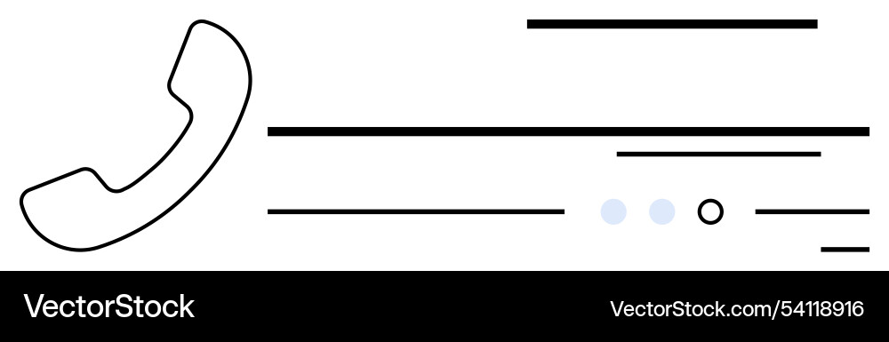 Minimalist phone receiver and lines representing Minimalist phone receiver and lines representing vector image